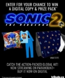 Tribute Sonic Contest: Win a Sonic 2 Digital Copy & Prize Pack