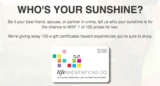 Lindeman’s Sunshine Contest: Win 1 of 100 e-gift certificates toward experiences at lindemanssunshine.ca