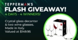 Tepperman’s Flash Giveaway: Win a crystal glass decanter & two wine glasses