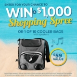 Tepperman’s Shopping Spree Contest: Win a $1,000 Gift Card or 1 of 10 Cooler Bags with Speakers