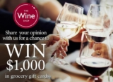 The Wine Shop Win With Wine Contest. Win $1,000 in grocery gift cards at winwithwine.ca