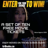 Tribute Contest: Win a set of 10 free movie passes valued at $250