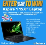 Tribute Back to School Contest: Win an ASPIRE 1 15.6″ laptop