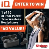 Visions Electronics is giving away 10 IQ Podz Pocket True Wireless Headphones